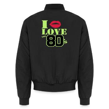 Ich liebe die 80er Jahre - Unisex Bomberjacke - Schwarz - Hinten - AI Model Male 185 light (185cm)