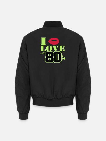 I love the 80s - Unisex Bomber Jacket - black