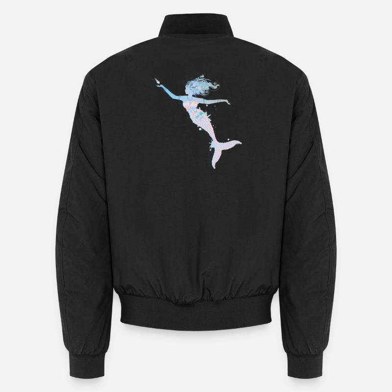 playful mermaid in cool pastel colors Unisex Bomber Jacket