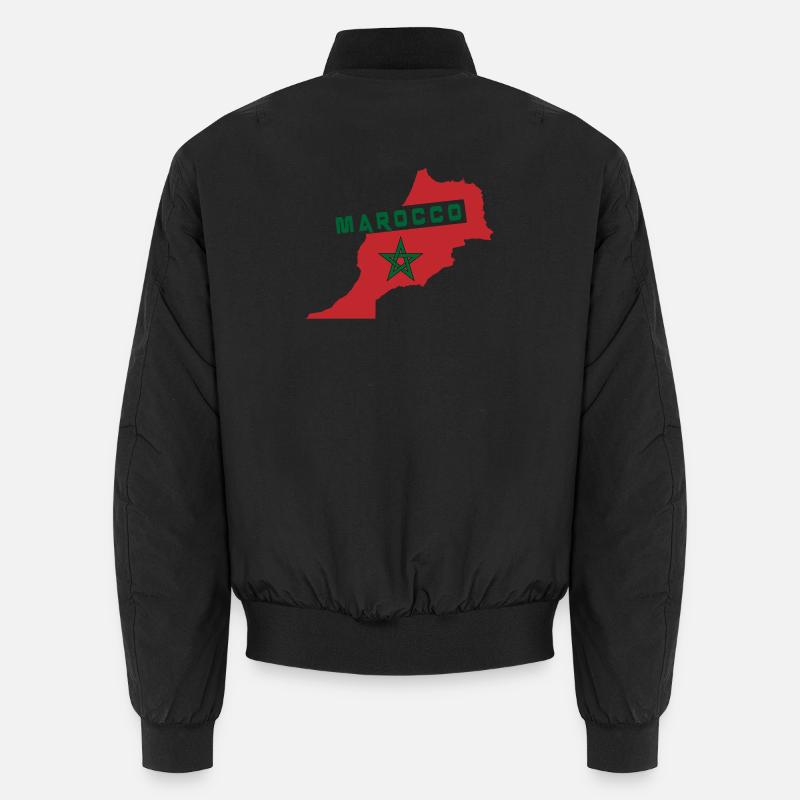 Morocco map with national flag Unisex Bomber Jacket