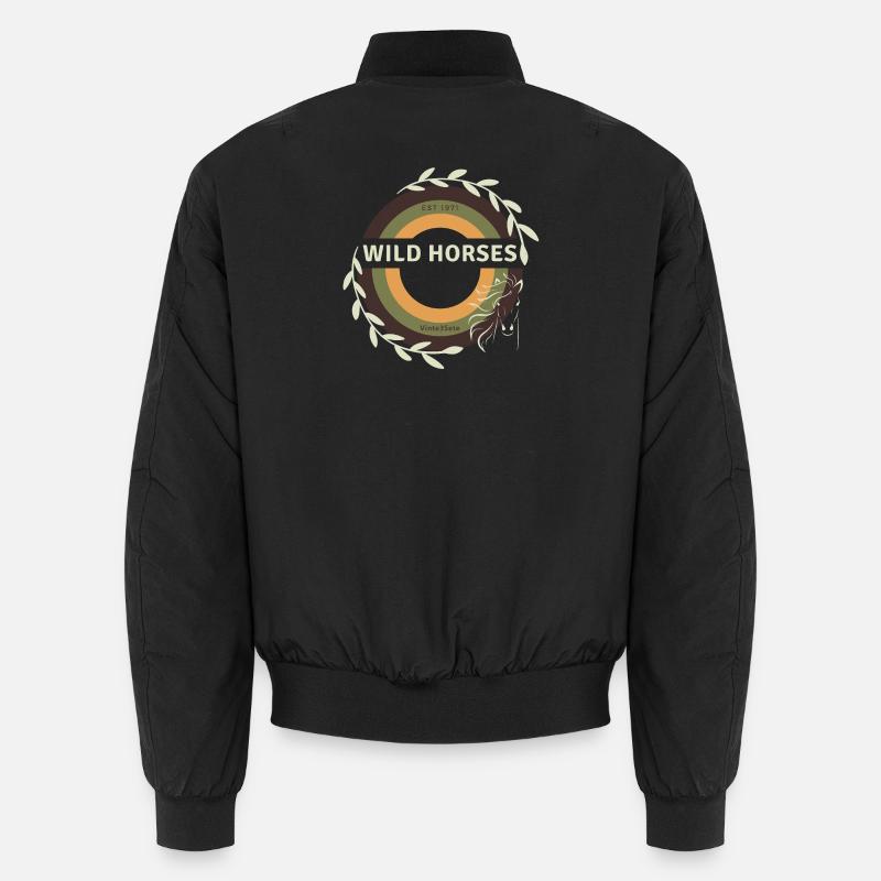 Wilde Pferde - Unisex Bomberjacke - Schwarz