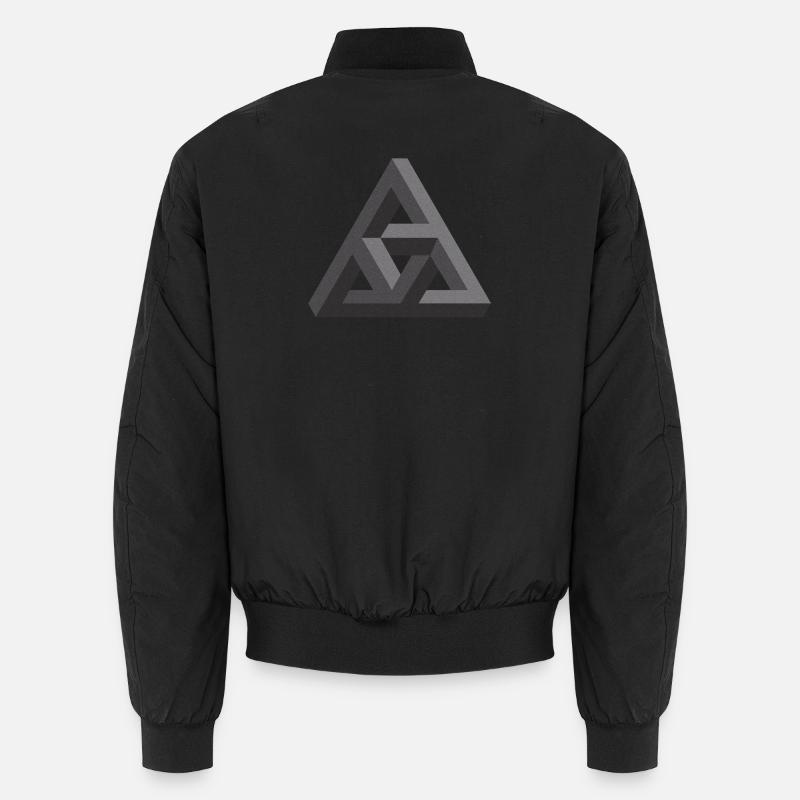 Fascinating Penrose Pyramid in Gray Unisex Bomber Jacket
