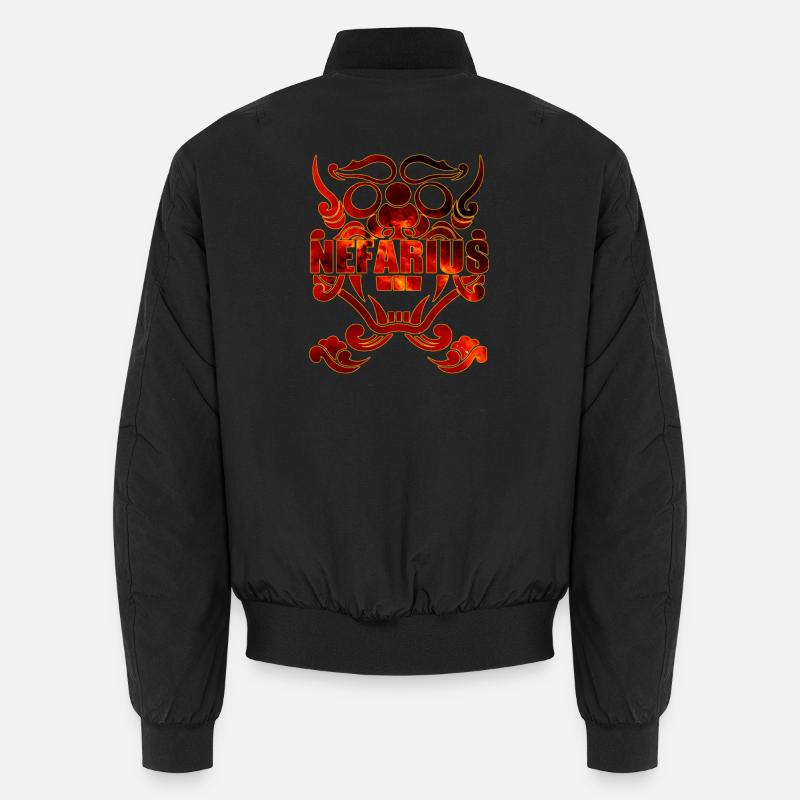 Nefarius Fire Sign - Unisex Bomber Jacket - black