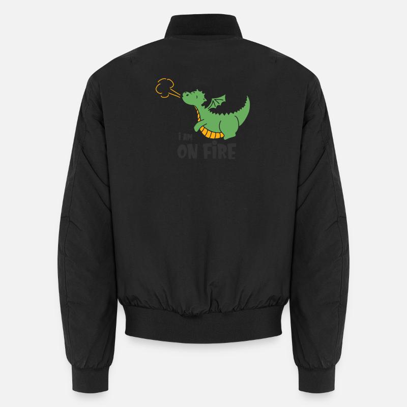 Humorous Fire Dragon for Kids Unisex Bomber Jacket