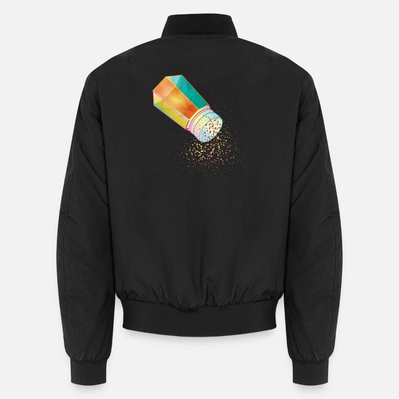 Pfefferstreuer aus buntem Glas mit Pfefferkörner Unisex Bomberjacke