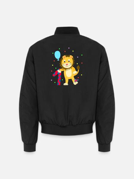 Erster Geburtstag 1. Jahr Löwe süß Geschenk - Unisex Bomberjacke - Schwarz