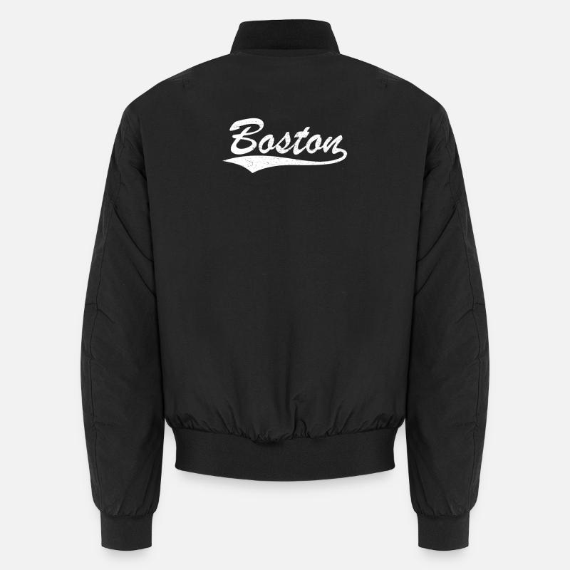 Boston Script Vintage Logo Bomber unisexe