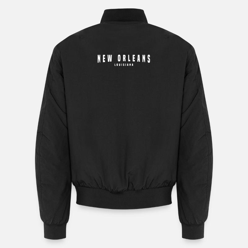 New Orleans Distressed Lettering - Unisex Bomber Jacket - black
