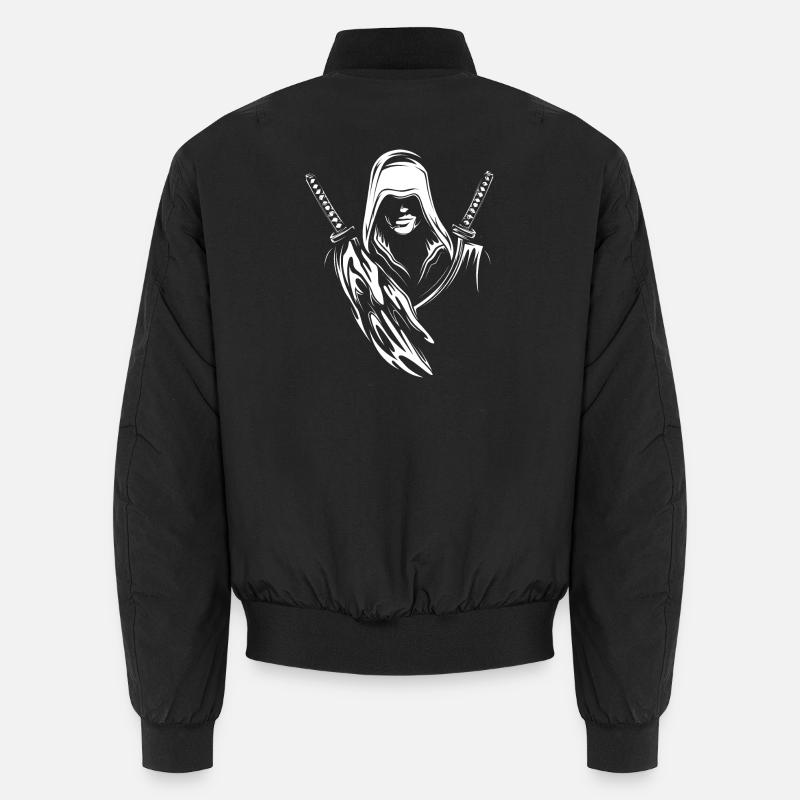 Samurai Warrior Fighter Logo Symbole Illustration Logo Bomber unisexe