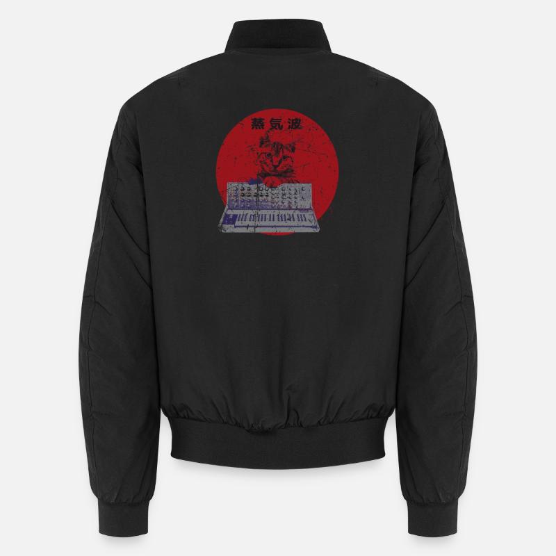 Vintage Japan Synthesizer Katze Analog Synth Retro Unisex Bomberjacke