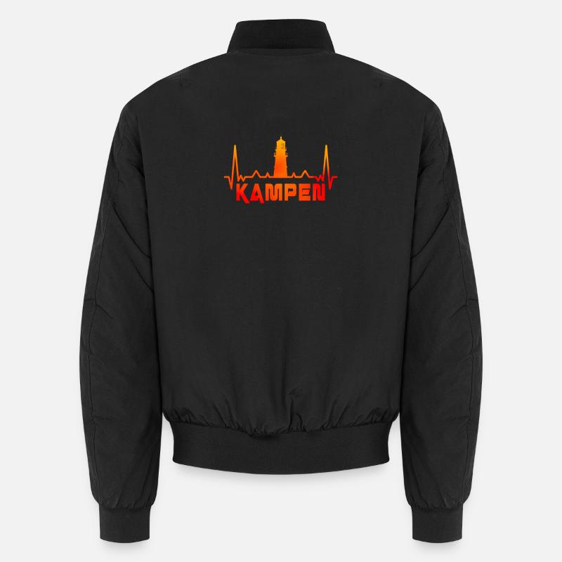 Kampen lighthouse design / gift idea - Unisex Bomber Jacket - black