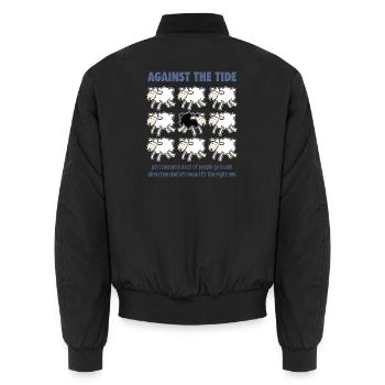 Contre la marée - Bomber unisexe - noir - Dos - AI Model Male 185 light (185cm)