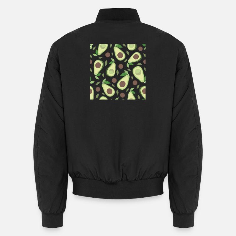 Motif aubergine et avocat - Bomber unisexe - noir