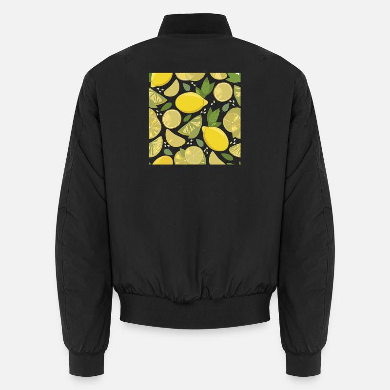 Zitronen-Design mit Frischeffekt - Unisex Bomberjacke - Schwarz