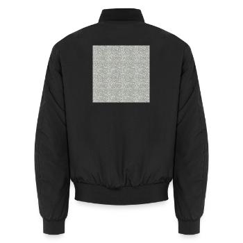Gemusterter Granitstein in Grautönen - Unisex Bomberjacke - Schwarz - Hinten - AI Model Male 185 light (185cm)