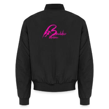 Boulder Mädchen Bouldern Pink Geschenk Boulderin - Unisex Bomberjacke - Schwarz - Hinten - AI Model Male 185 light (185cm)