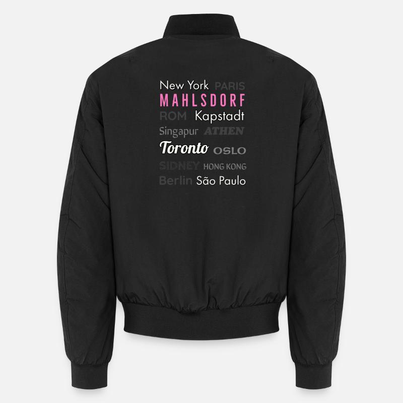 Mahlsdorf Städte-Landkarten-Design in Schwarz-Weiß Unisex Bomberjacke