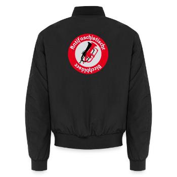 Antifaschistische Flügelhornbläser pfade - Unisex Bomberjacke - Schwarz - Hinten - AI Model Male 185 light (185cm)