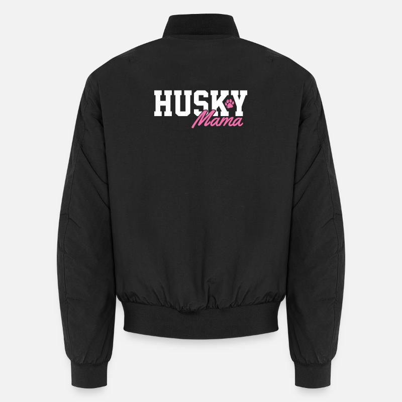 Husky Mom - Unisex Bomber Jacket - black