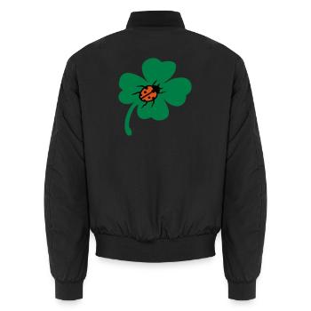 Coccinelle à feuilles de trèfle chanceuse - Bomber unisexe - noir - Dos - AI Model Male 185 light (185cm)