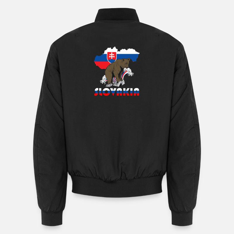 Conception d'ours de Slovénie avec carte et drapeau Bomber unisexe