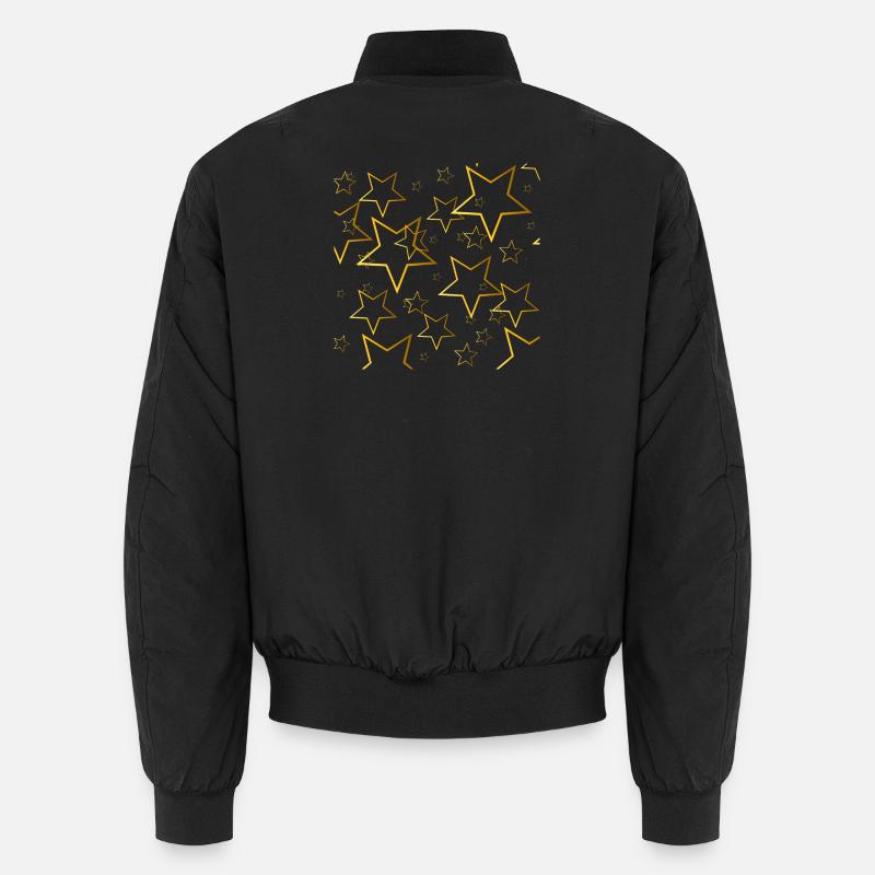 cooles weihnachtsmuster, Golfarbene Sternoutlines Unisex Bomberjacke