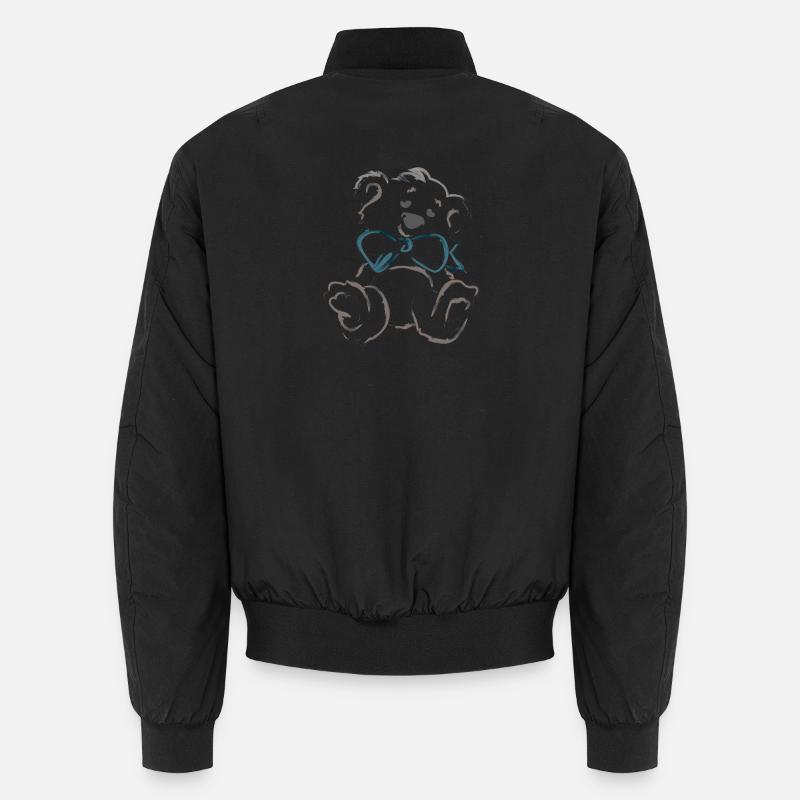 Teddybär mit Schleife - Unisex Bomberjacke - Schwarz