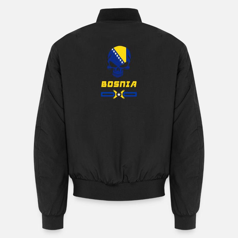 Bosnien Totenkopf Design / Geschenk - Unisex Bomberjacke - Schwarz