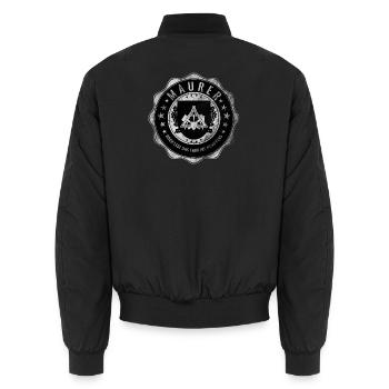 Maurer, Zunftwappen, Handwerker - Unisex Bomberjacke - Schwarz - Hinten - AI Model Male 185 light (185cm)