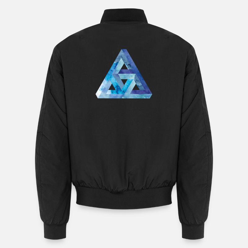 Optical illusion triangle Escher - Unisex Bomber Jacket - black