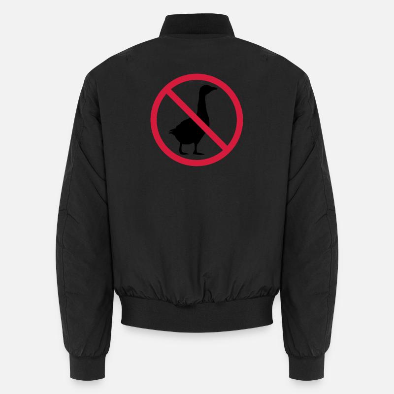 Goose forbidden sign - Unisex Bomber Jacket - black