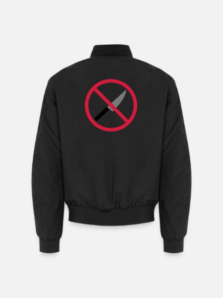 Forbidden sign knife - Unisex Bomber Jacket - black
