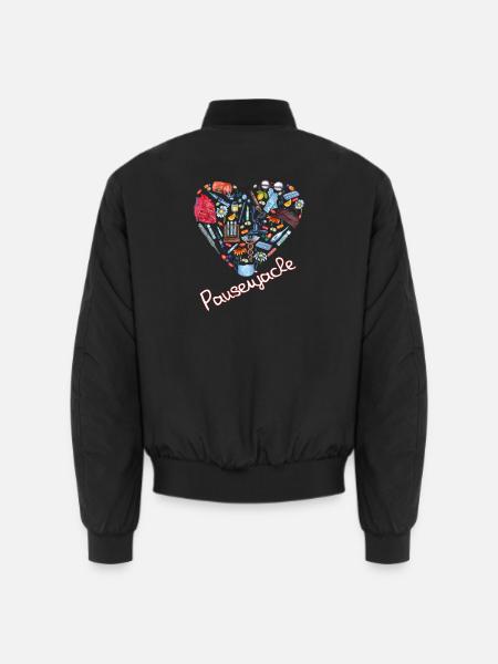 Pausenjacke Herz Version II - Unisex Bomberjacke - Schwarz