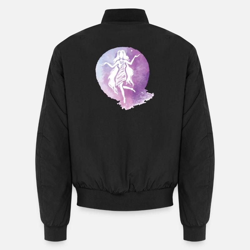 Silhouette de danseuse aquarelle violette - Bomber unisexe - noir