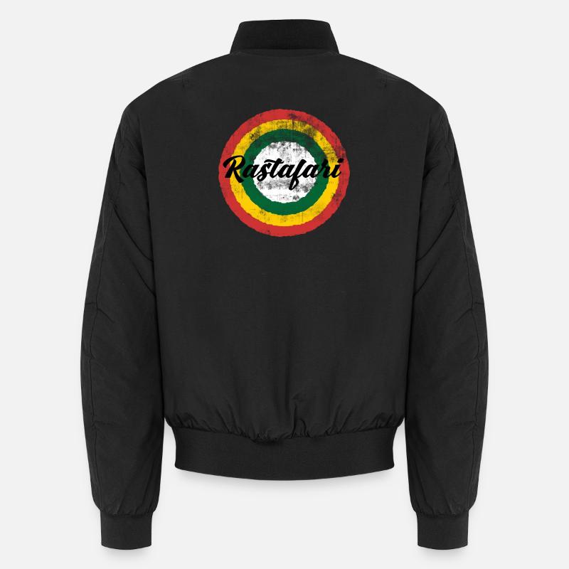 Rastafari Regenbogen Design - Unisex Bomberjacke - Schwarz