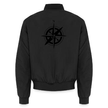 Compass Rose Kayak - Unisex Bomber Jacket - black - Back - AI Model Male 185 light (185cm)