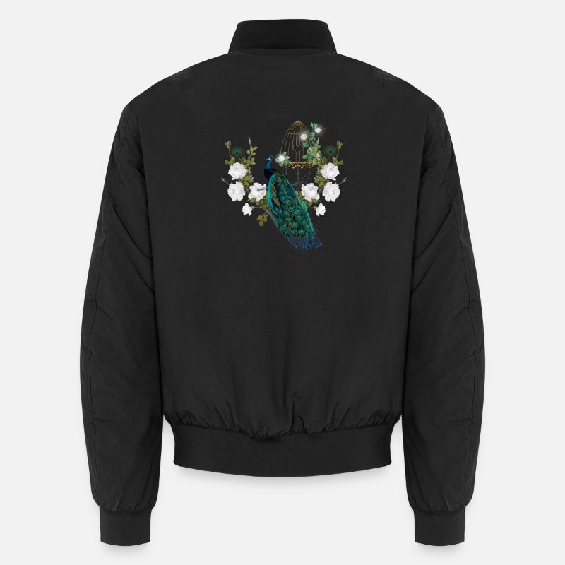 Wunderbarer Pfau, Weinlese Unisex Bomberjacke