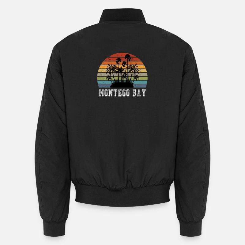 Conception / idée cadeau de palmiers de l'île de Montego Bay Bomber unisexe