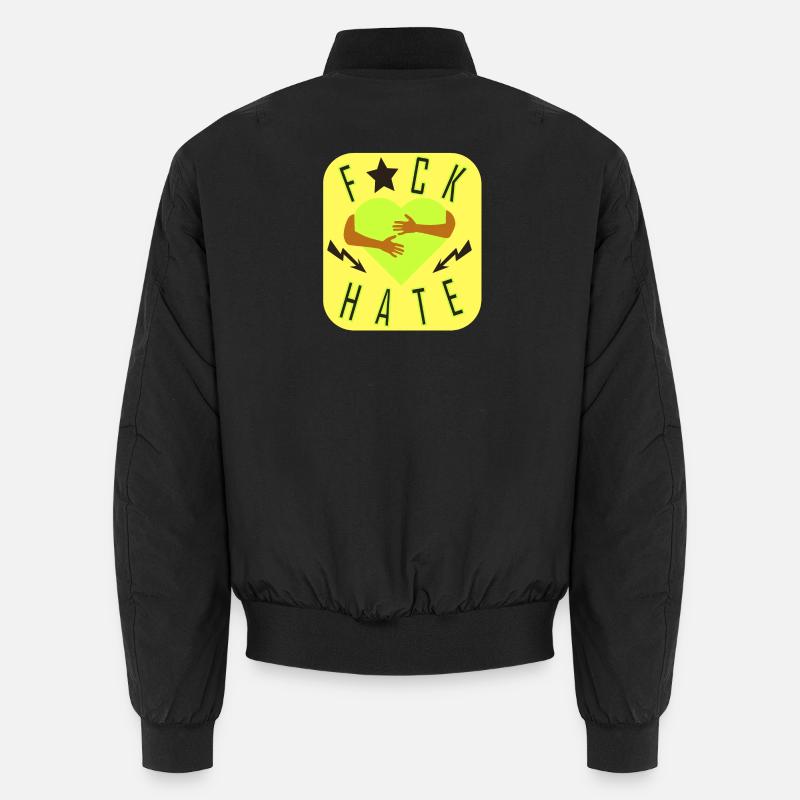 Against hatred - Unisex Bomber Jacket - black