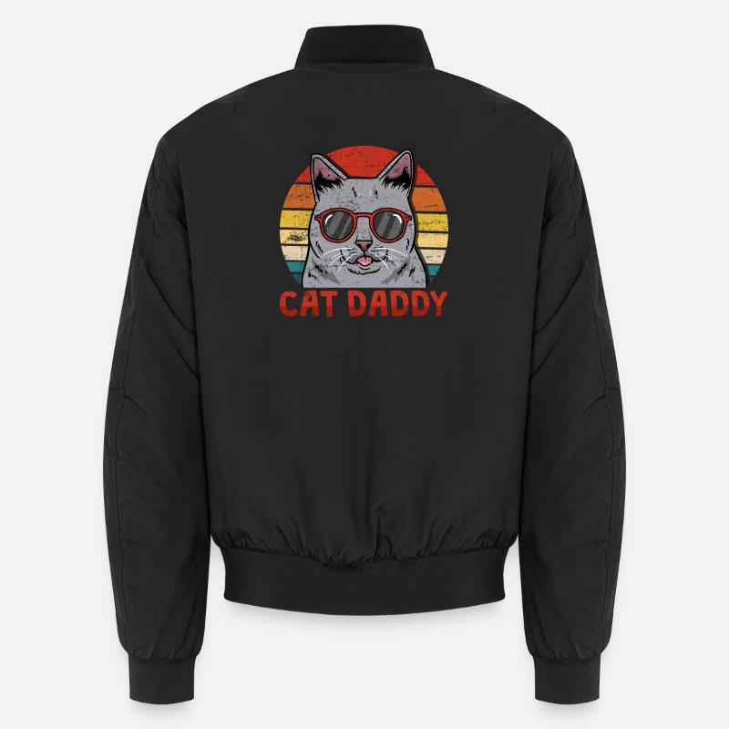 Cat Father Cats - Unisex Bomber Jacket - black