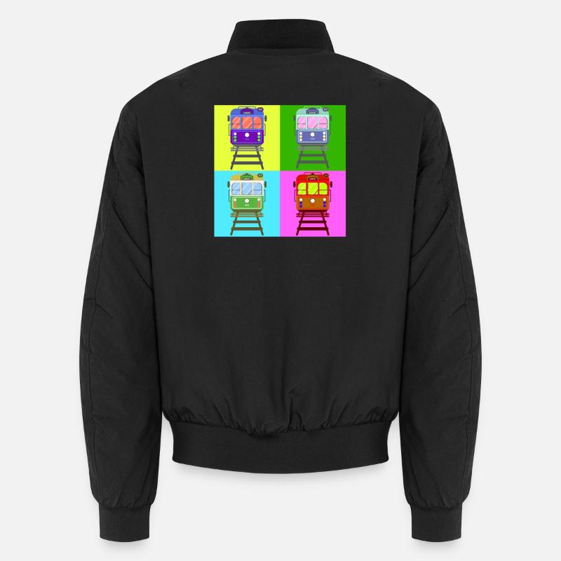 Tram, Straßenbahn Pop Art Unisex Bomberjacke