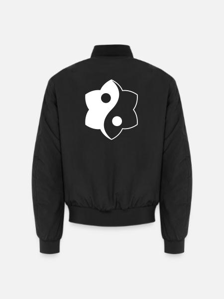 Yin Yang Lotusblume Lotusblüte Buddhisten Vektor - Unisex Bomberjacke - Schwarz