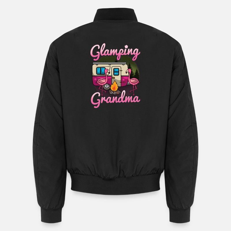 Glamping Camping - Unisex Bomber Jacket - black