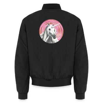 Unicorn of love - Sonja Ariel von Staden - Unisex Bomber Jacket - black - Back - AI Model Male 185 light (185cm)