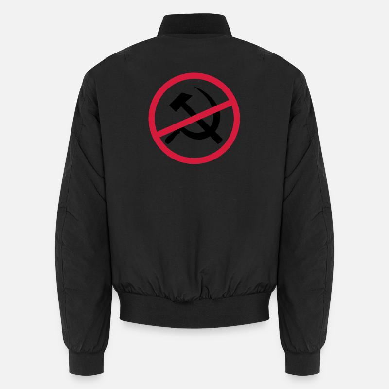 Forbidden communism sign - Unisex Bomber Jacket - black