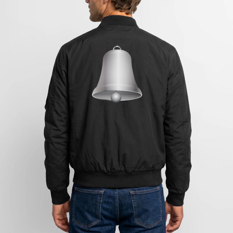 große silberfarbene Kirchen Glocke oder Glöckchen Unisex Bomberjacke