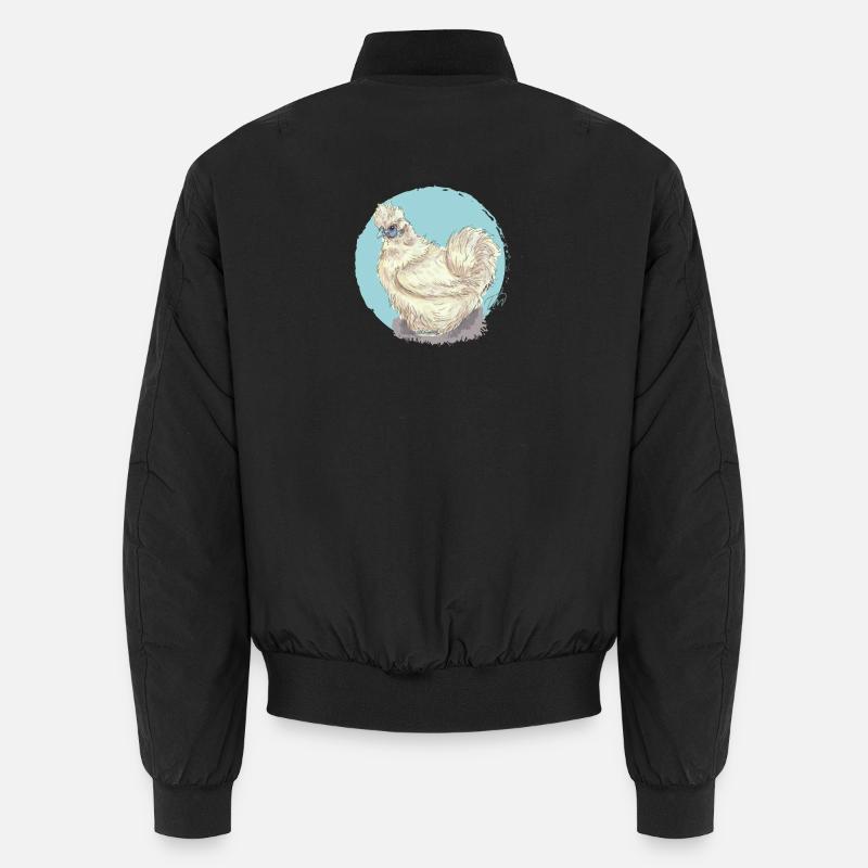 Poule en soie blanche Bomber unisexe