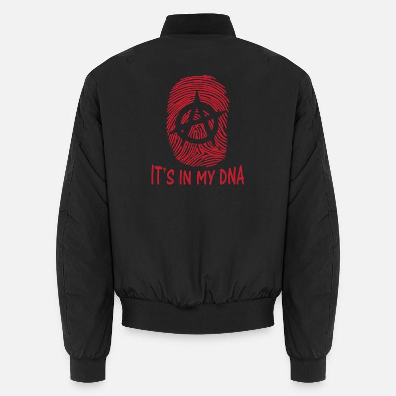symbole de l'anarchie c'est dans mon empreinte digitale ADN Anarchie Bomber unisexe