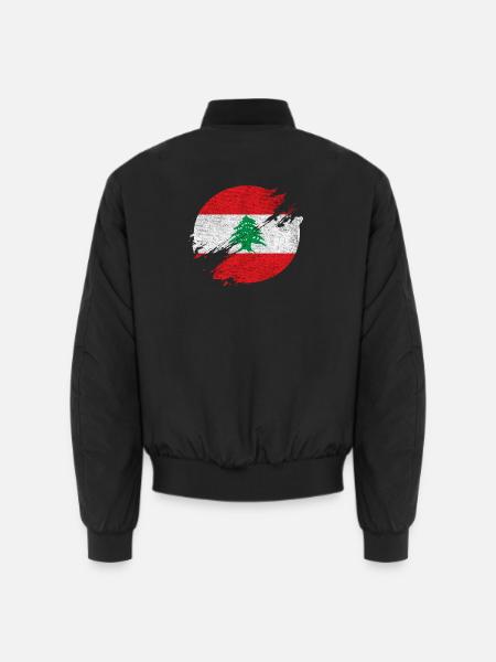 Libanon Vintage Kreis / Geschenkidee - Unisex Bomberjacke - Schwarz