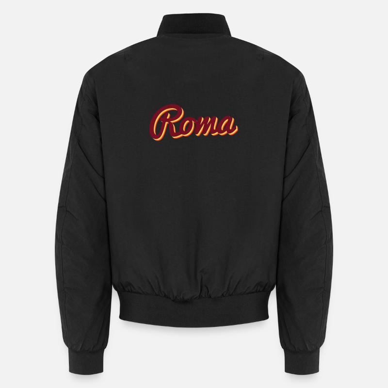 Roma Italy typography - Unisex Bomber Jacket - black
